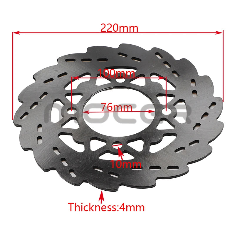 Motorcycle 220mm 190mm 130mm Front and Rear Disc Brake Discs Suitable for 50cc-125cc Off-Road Motorcycles ATVs and Karts
