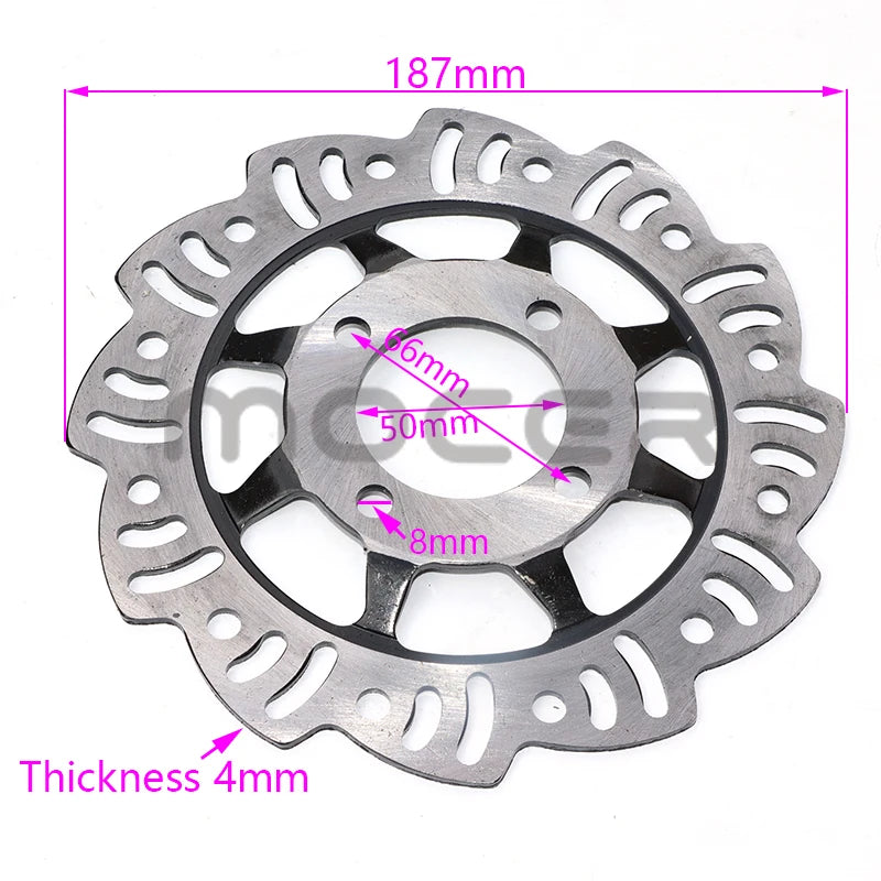Motorcycle 220mm 190mm 130mm Front and Rear Disc Brake Discs Suitable for 50cc-125cc Off-Road Motorcycles ATVs and Karts