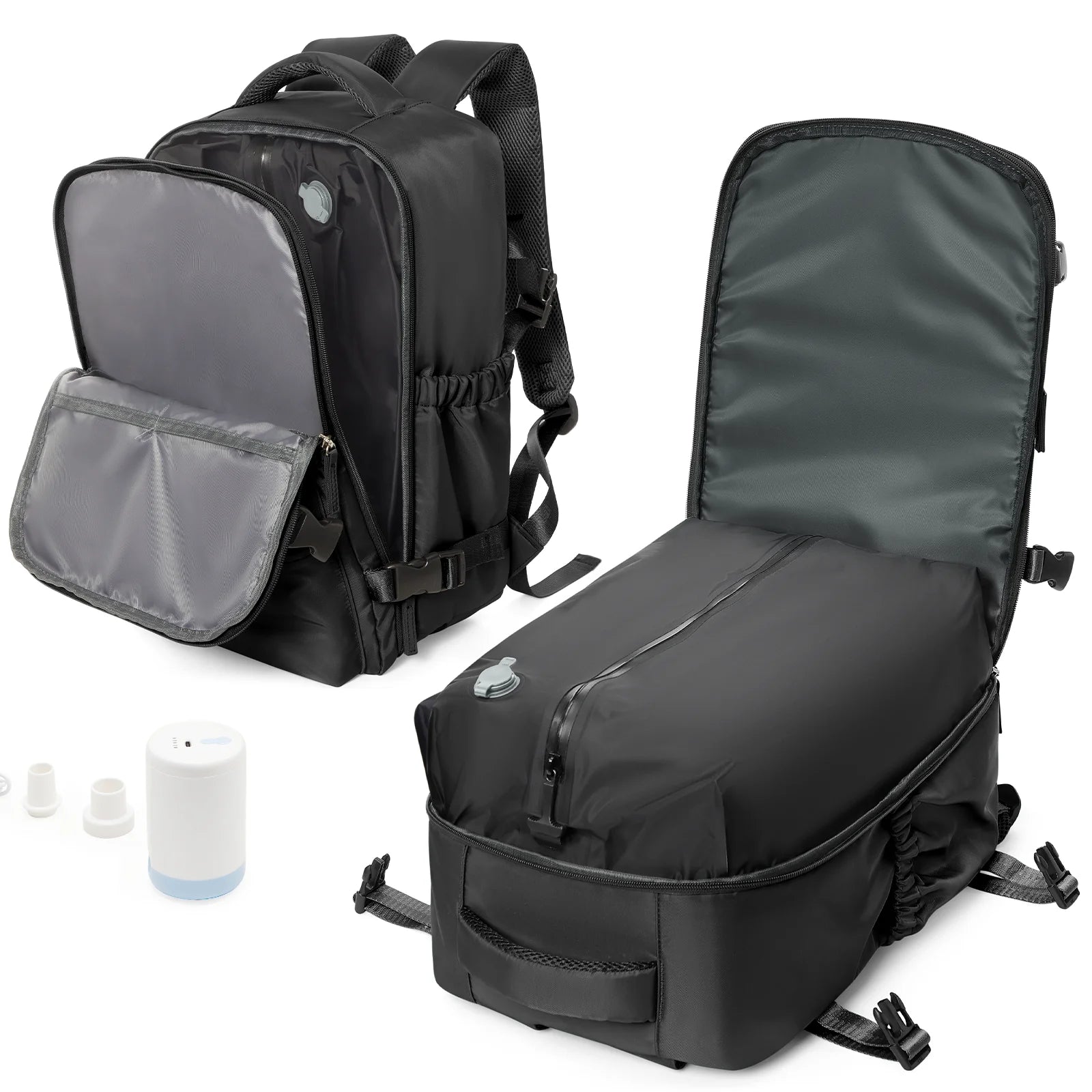 Vacuum Compression Travel Backpack for Men Women, Vacuum Backpack for Clothes, Handluggage Airplane Cabin Rucksack Laptop Bag