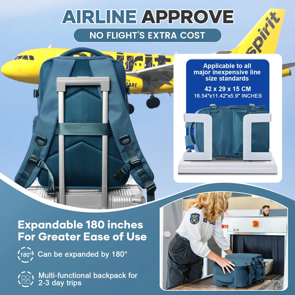 Vacuum Compression Travel Backpack for Men Women, Vacuum Backpack for Clothes, Handluggage Airplane Cabin Rucksack Laptop Bag
