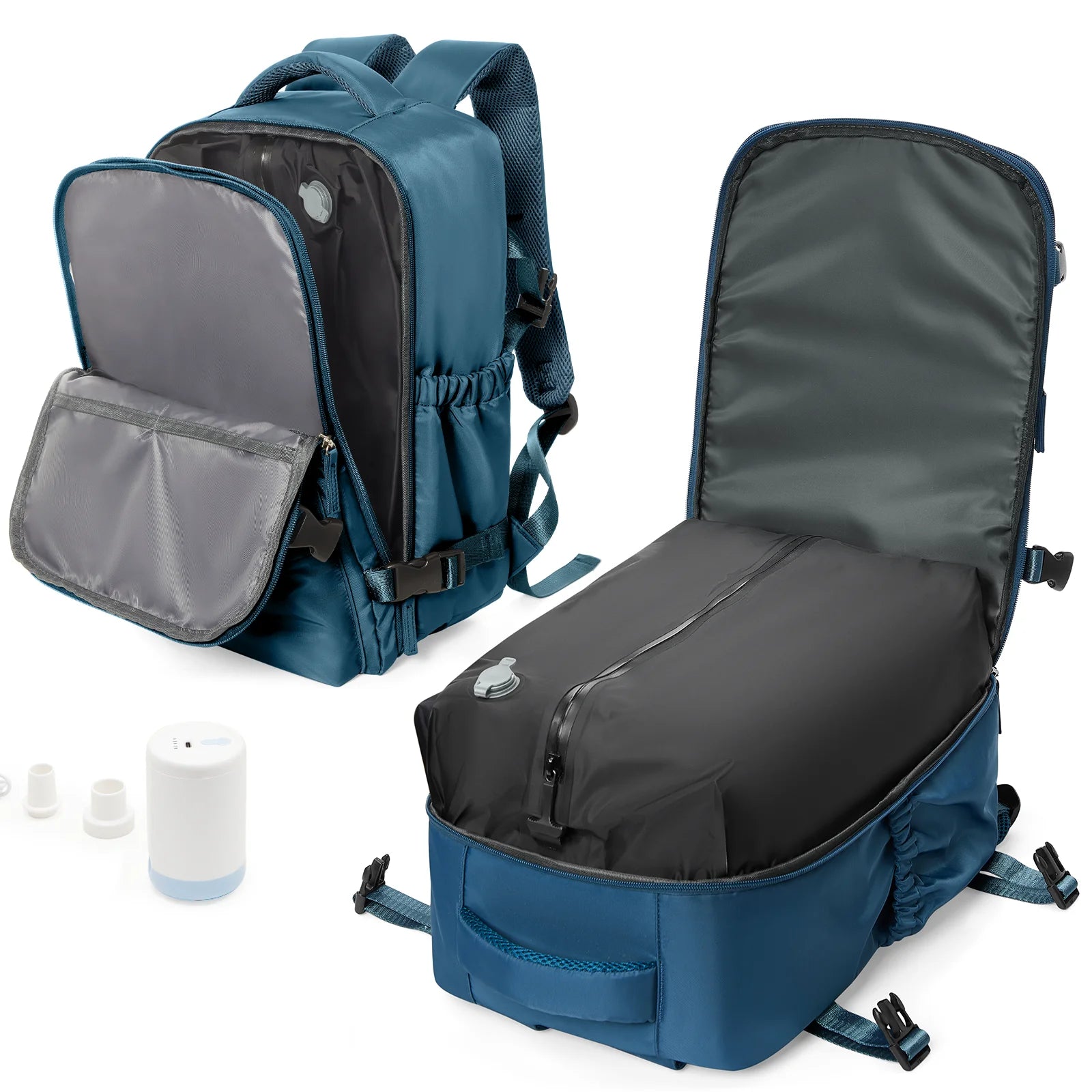 Vacuum Compression Travel Backpack for Men Women, Vacuum Backpack for Clothes, Handluggage Airplane Cabin Rucksack Laptop Bag