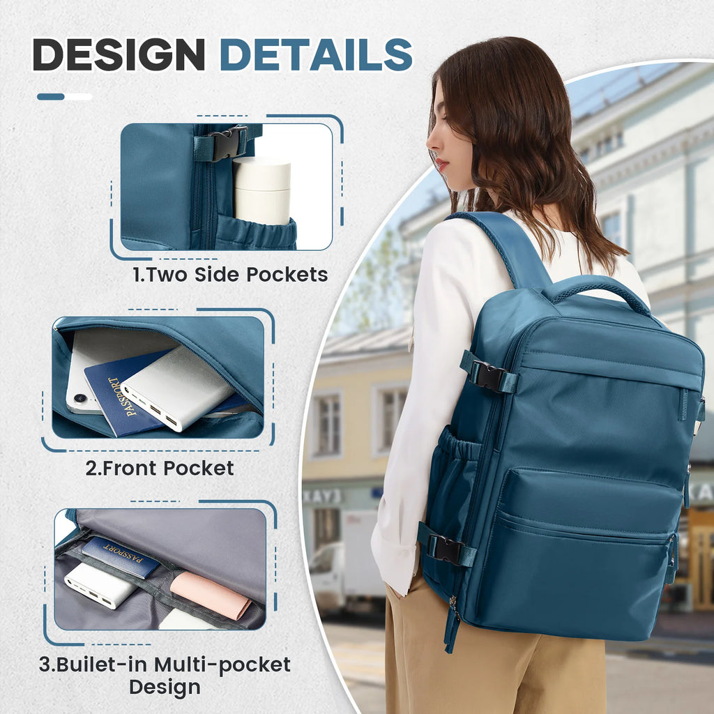Vacuum Compression Travel Backpack for Men Women, Vacuum Backpack for Clothes, Handluggage Airplane Cabin Rucksack Laptop Bag