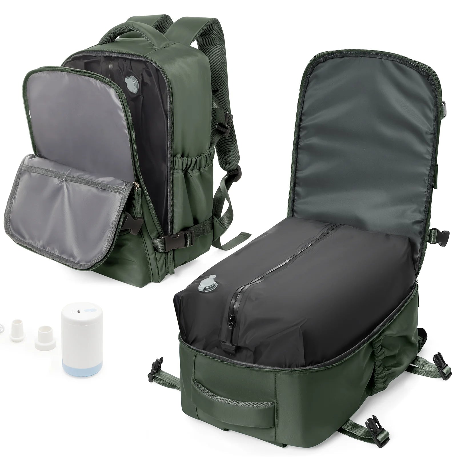 Vacuum Compression Travel Backpack for Men Women, Vacuum Backpack for Clothes, Handluggage Airplane Cabin Rucksack Laptop Bag