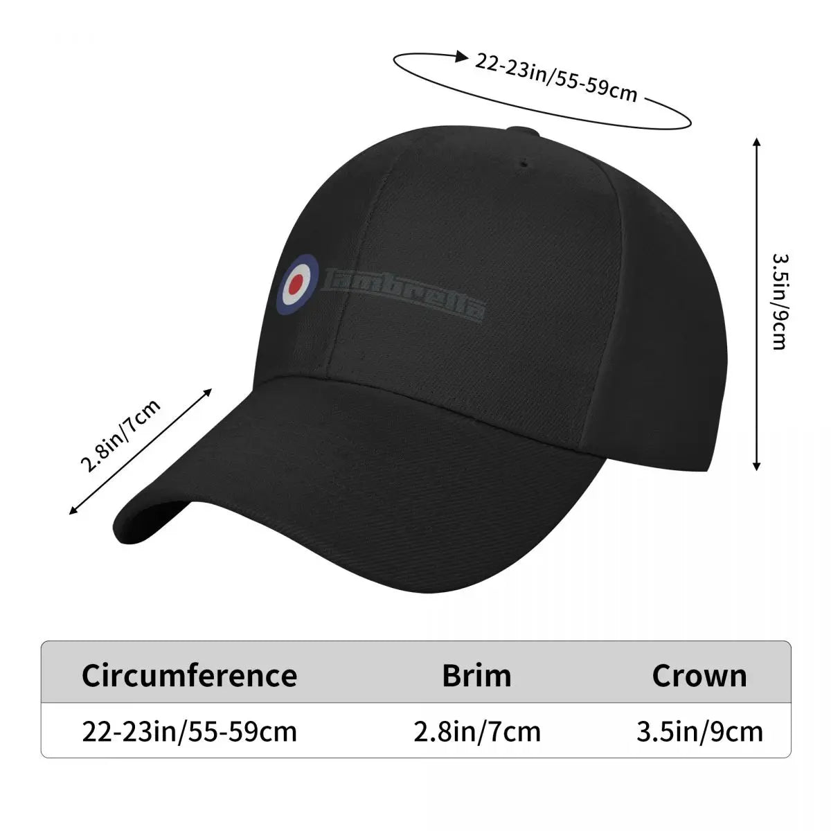 Lambretta Logo with Roundel Baseball Cap hats for men sun caps Gentleman Hat Golf Men Women's