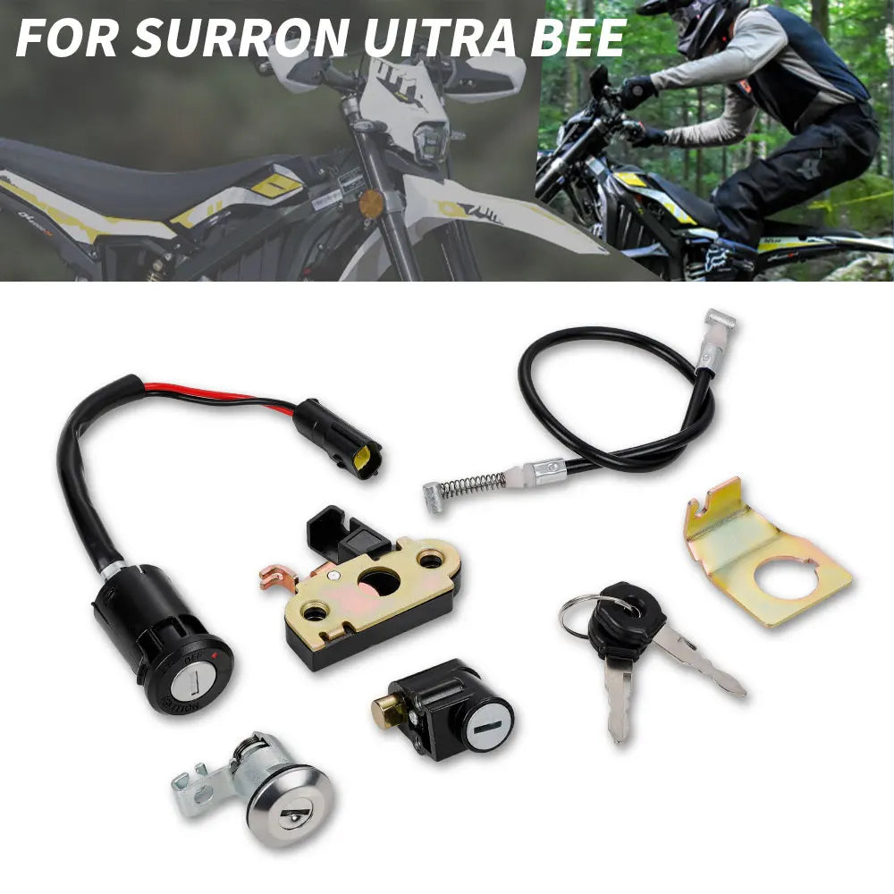 Moto Ignition Switch Lock Sleeve Lock Key Kits Vehicle Motorcycle Accessories For Surron Ultra Bee Motocross Iron Rubber